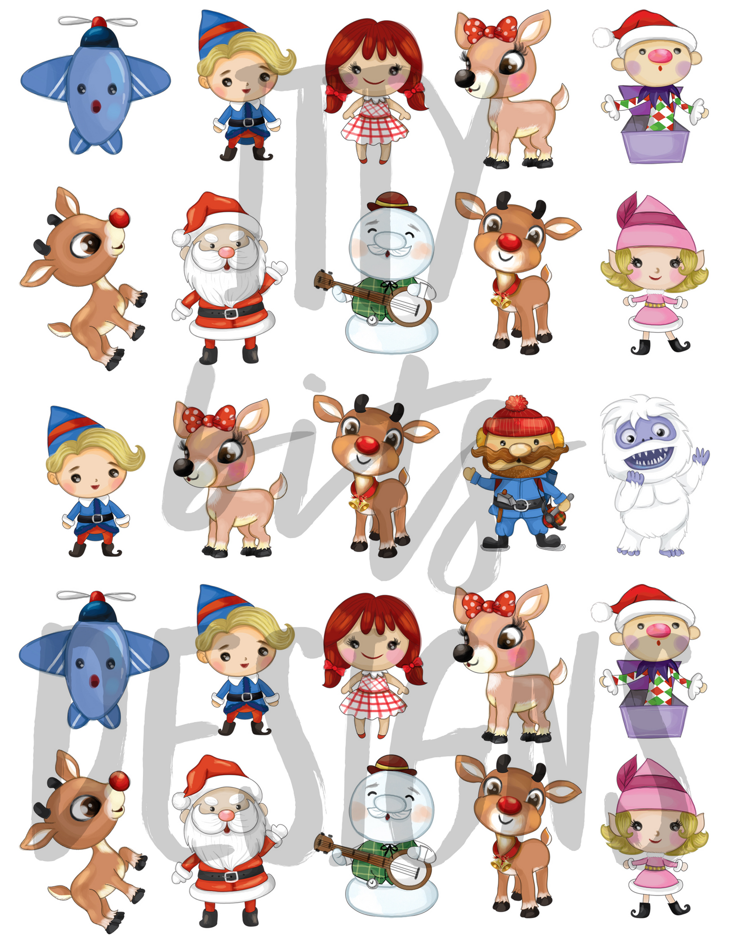 Rudolph & Friends Mix Temporary Tattoos