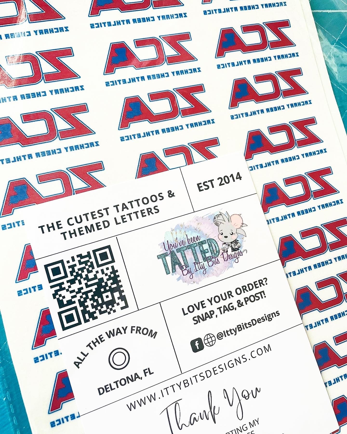 Custom Logo/Image Temporary Tattoo Sheet - 1 Sheet