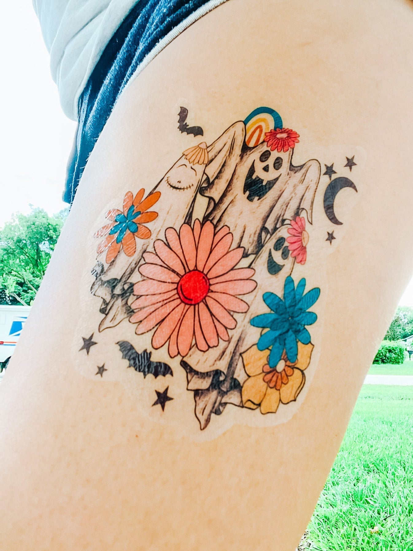 Retro Ghosts Temporary Tattoos