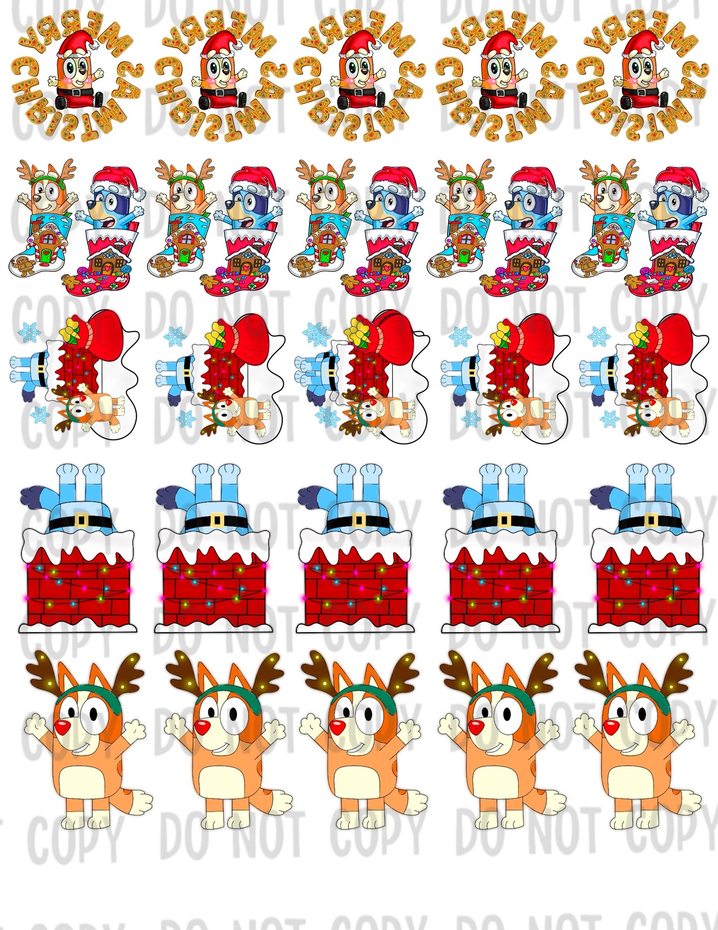 Merry Blue Pup Mix Temporary Tattoos
