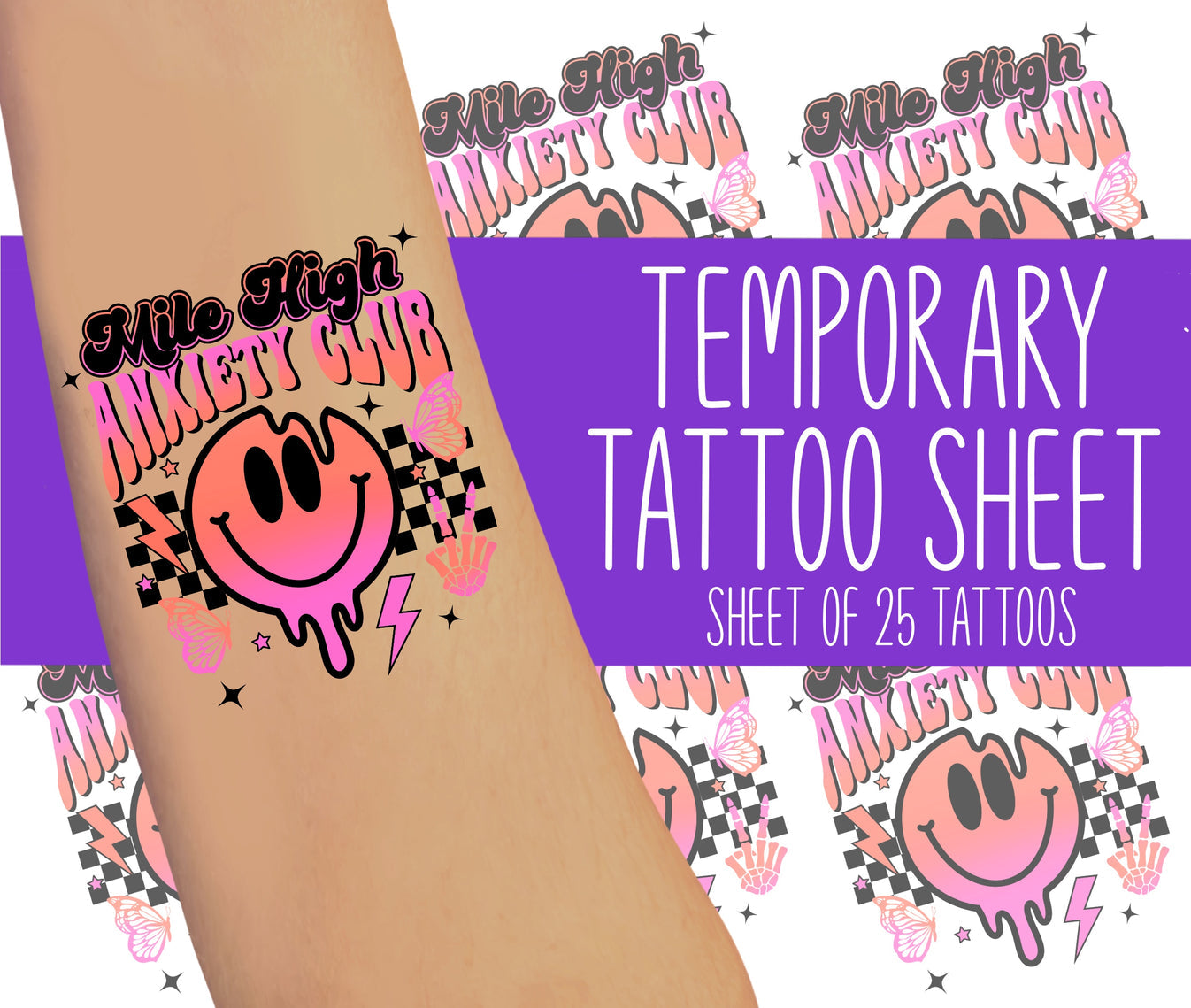 Anxiety Club Temporary Tattoos