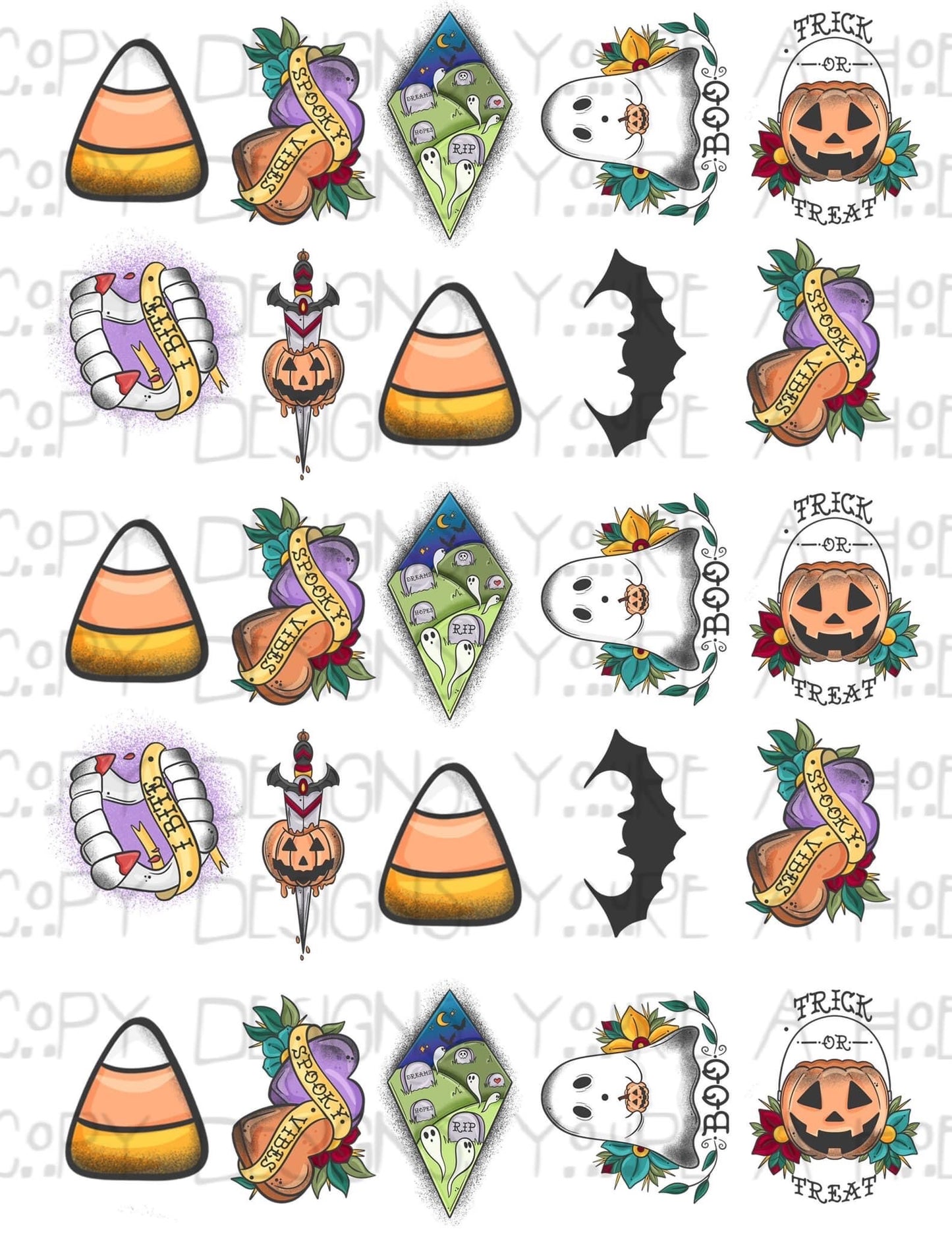 Classic Halloween Temporary Tattoos