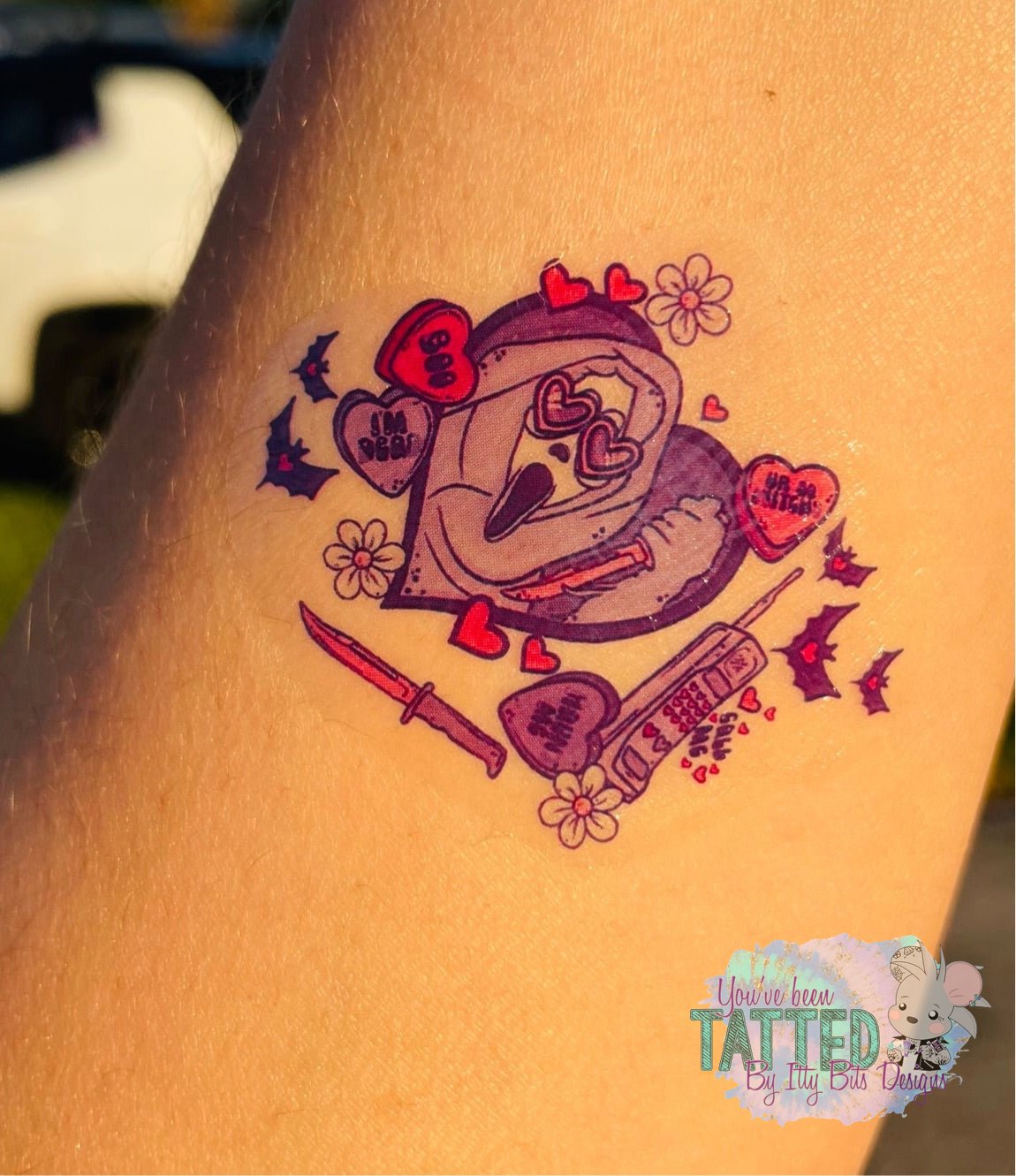 Ghostface Love by PixelCass Temporary Tattoos