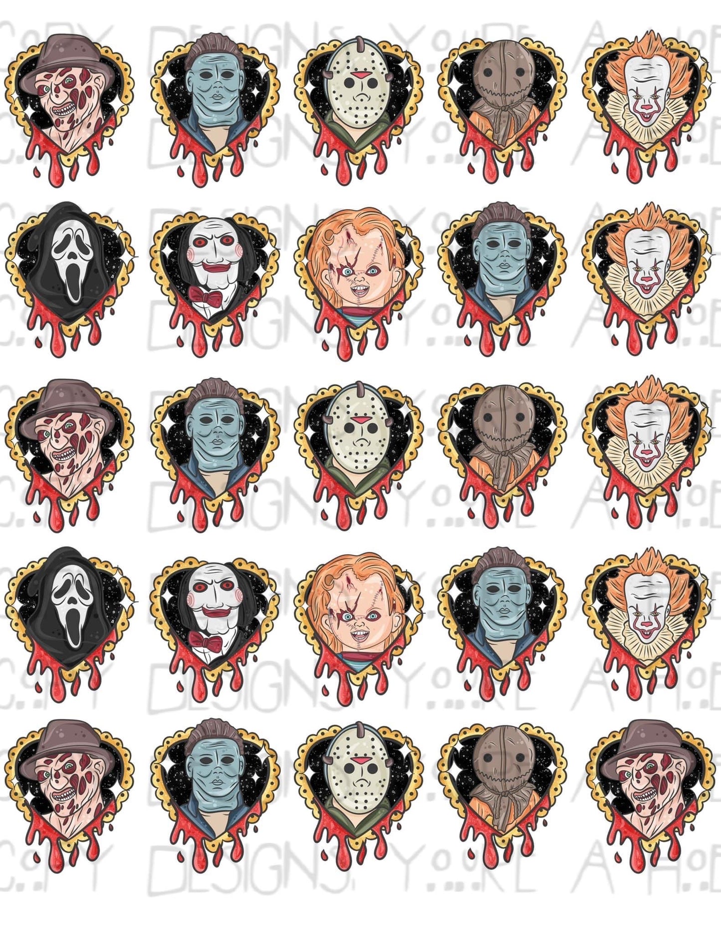 Horror Guys By Pixelcass Temporary Tattoos
