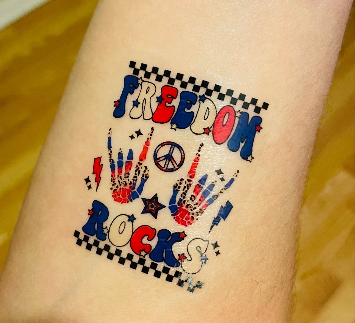 Skellie Freedom Rocks Temporary Tattoos