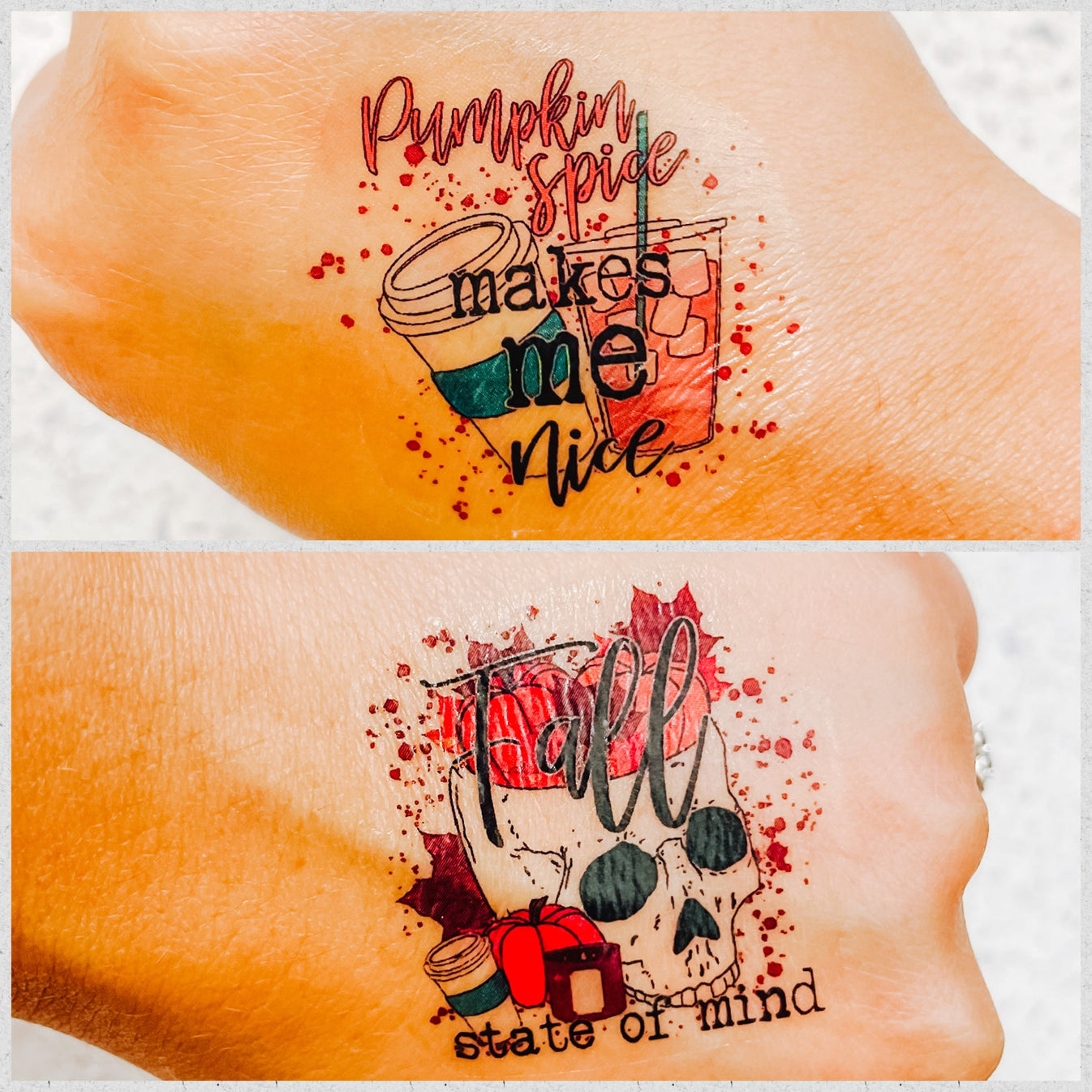 Pumpkin Spice Make Me Nice Temporary Tattoos