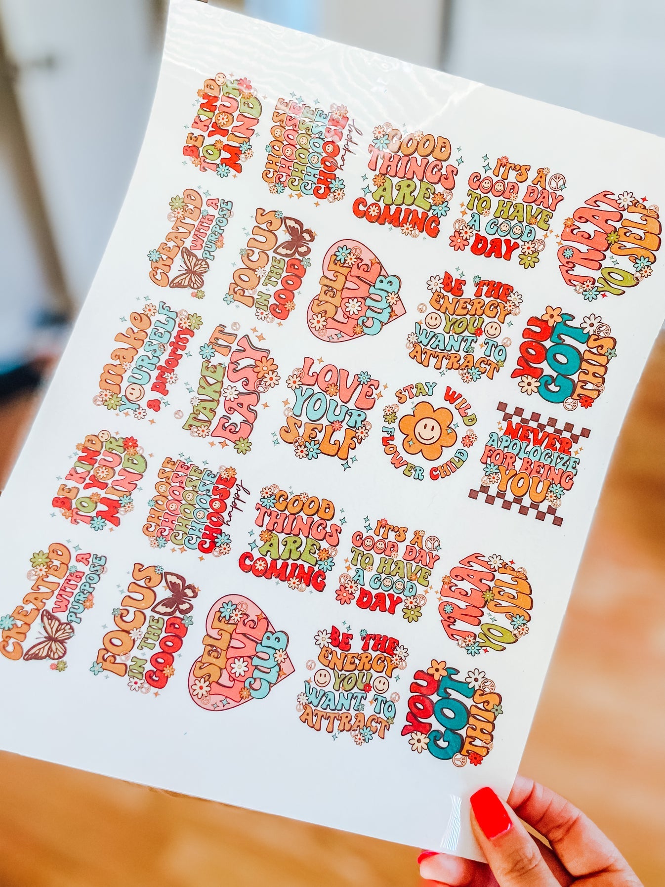 Retro Mental Health Temporary Tattoos