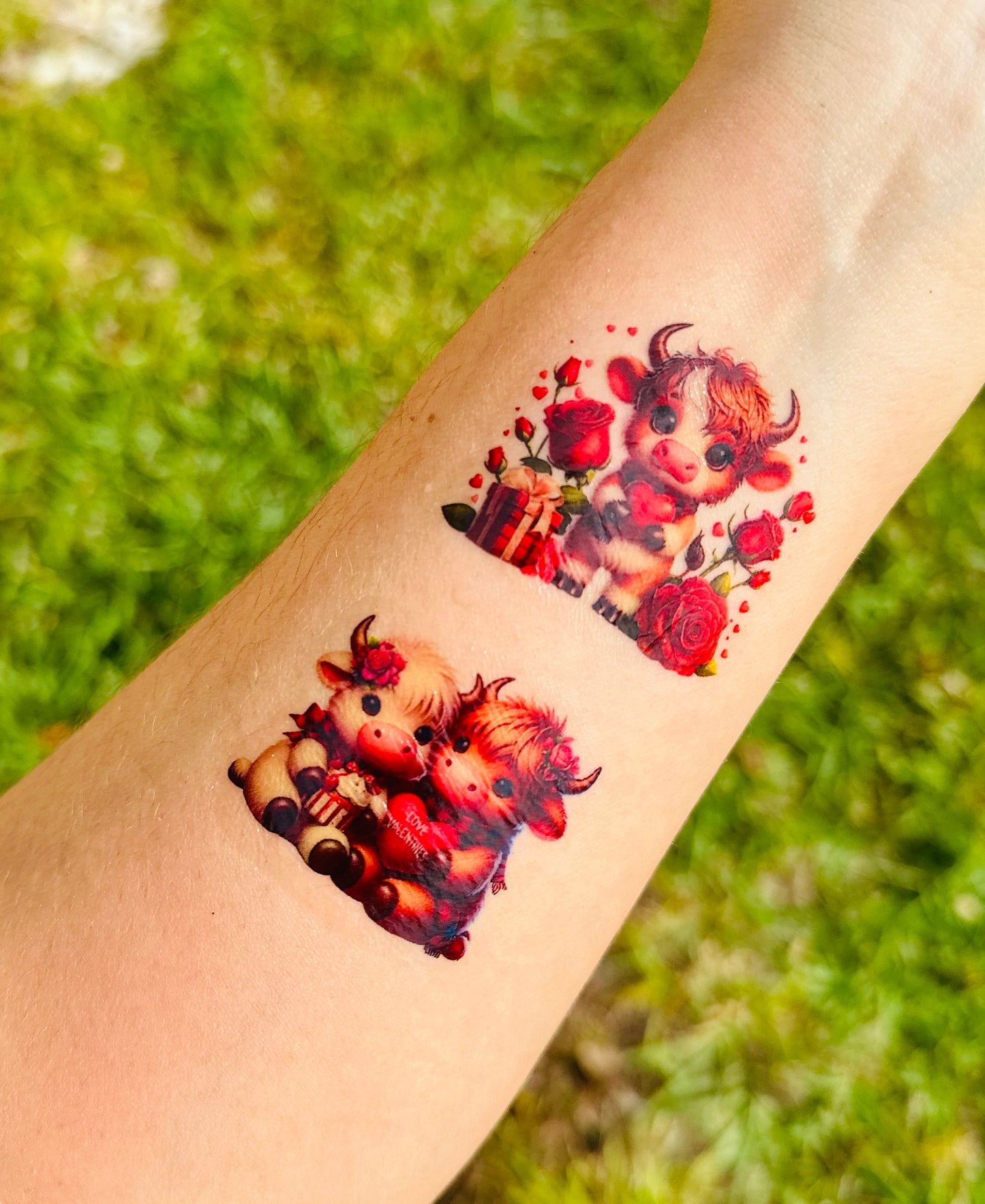 Valentine Cows Temporary Tattoos