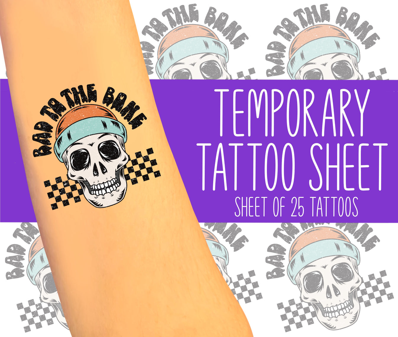 Bad To The Bone By Scarlow Digital Temporary Tattoos