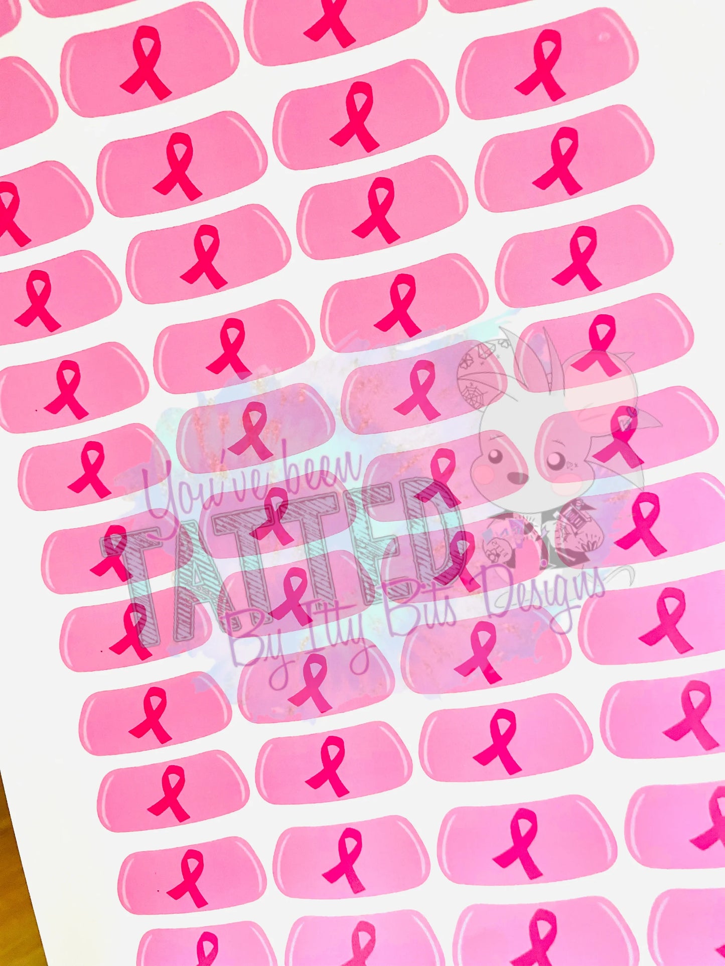 Breast Cancer Eyeblack Temporary Tattoos (Set of 24 Eyeblacks)