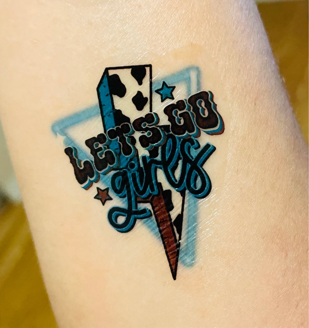 Western Let’s Go Girls Temporary Tattoos