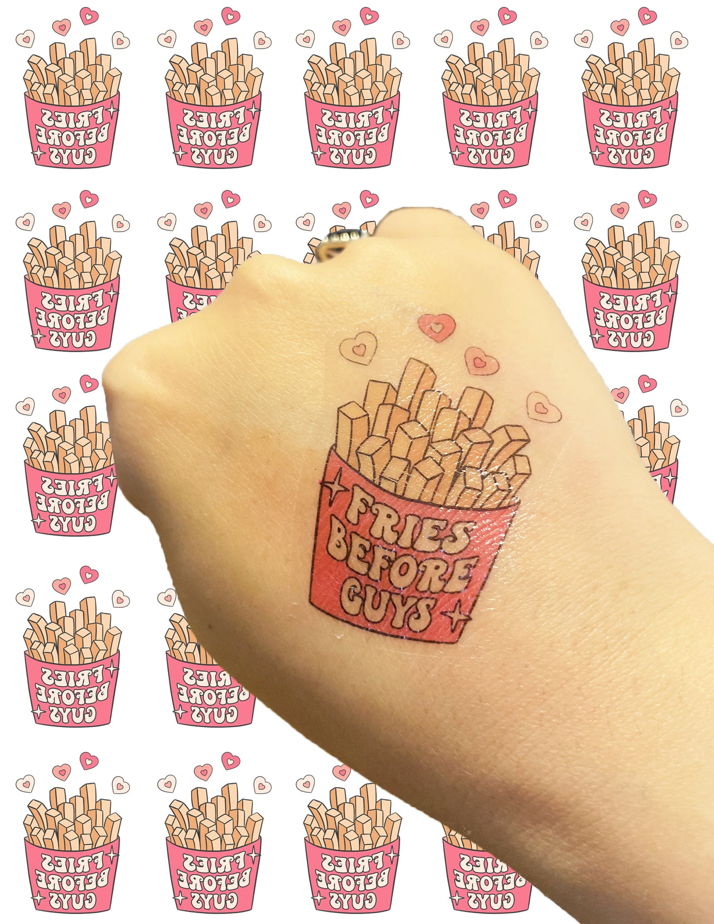 Pastel Fries Before Guys Temporary Tattoos