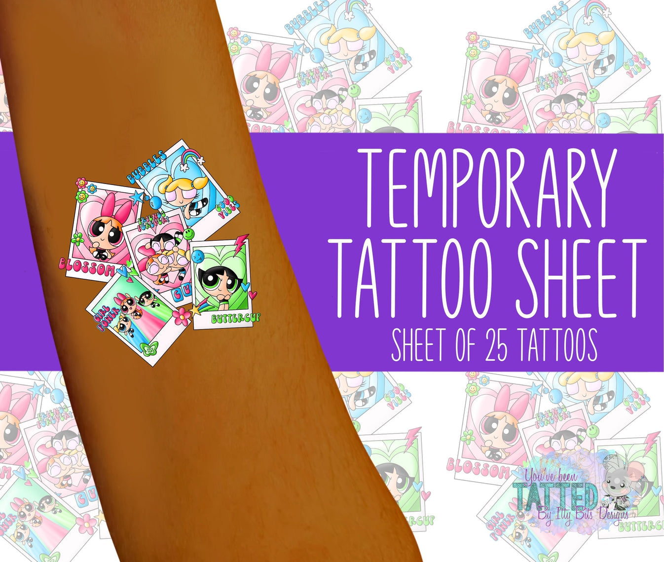 Superhero Sisters By ZaraRose Designs Temporary Tattoos