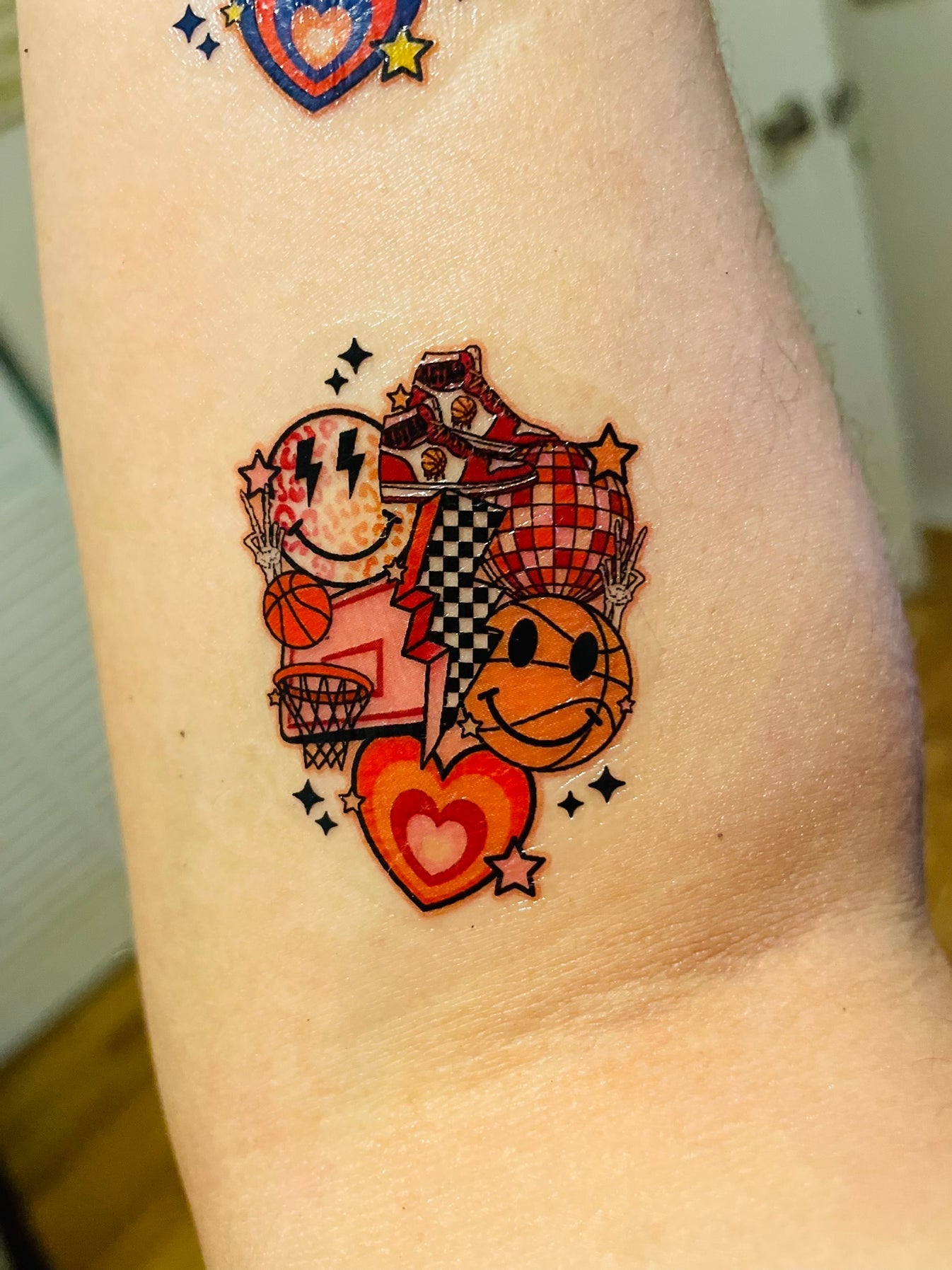 Basketball Collage Temporary Tattoos