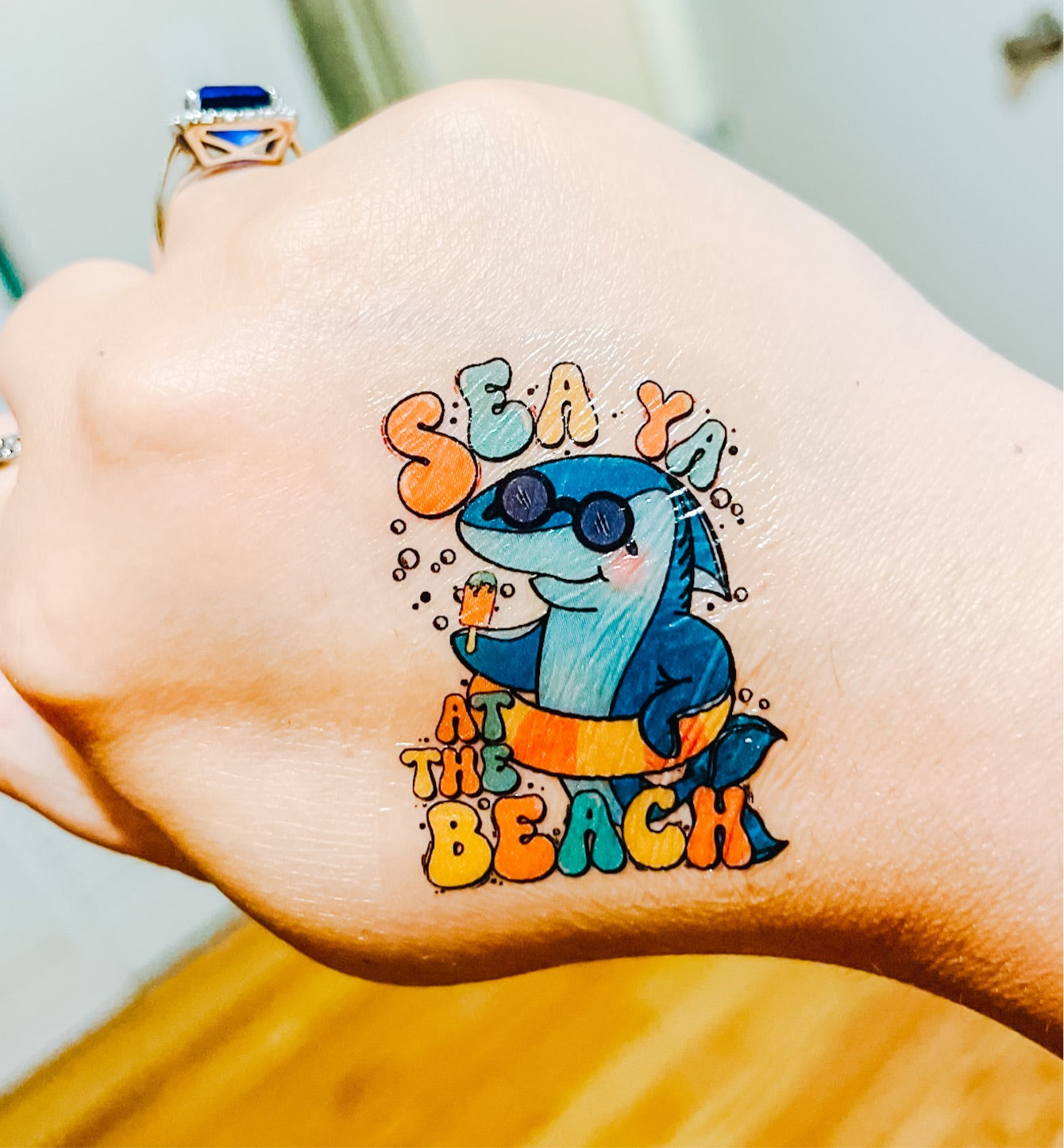 Summer Shark Temporary Tattoos