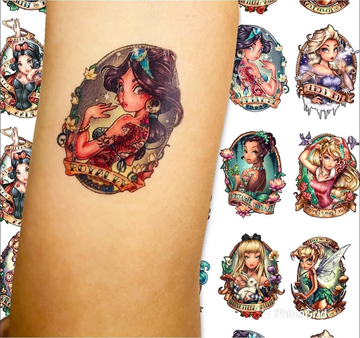 Tattoo Style Princesses Temporary Tattoos