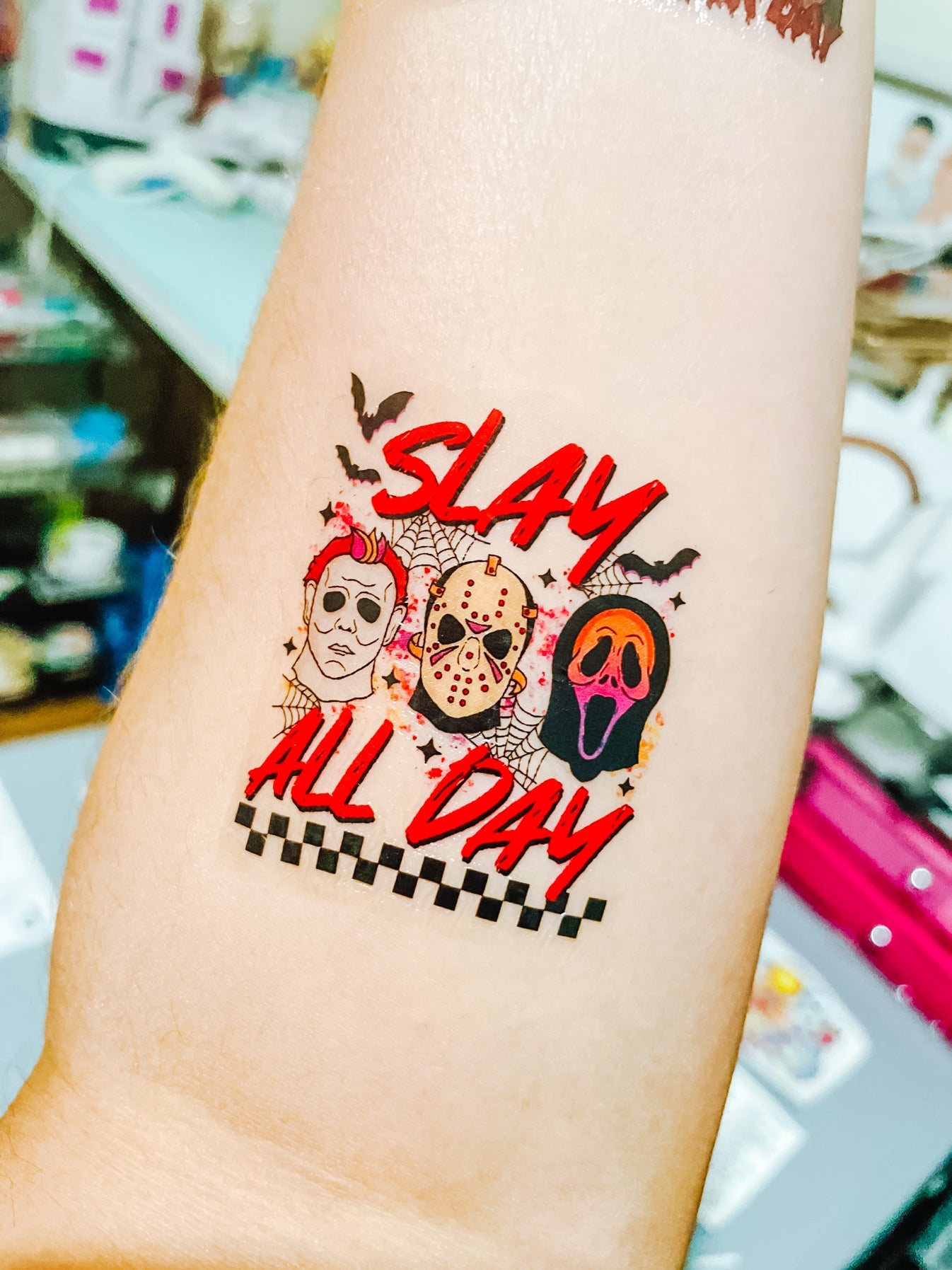 Bright Horror Mix Temporary Tattoos