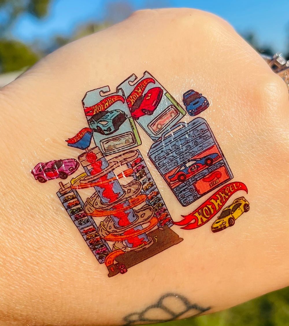 Hot Toy Cars By Pixelcass Temporary Tattoos