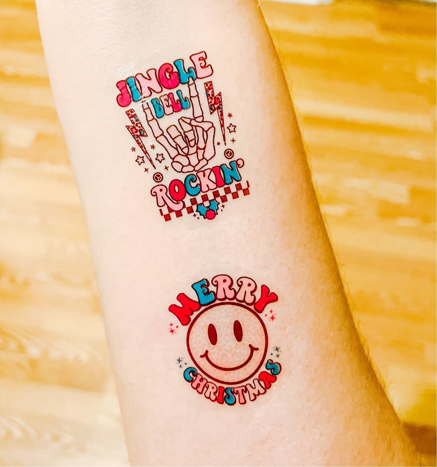 Retro Christmas Mix Temporary Tattoos