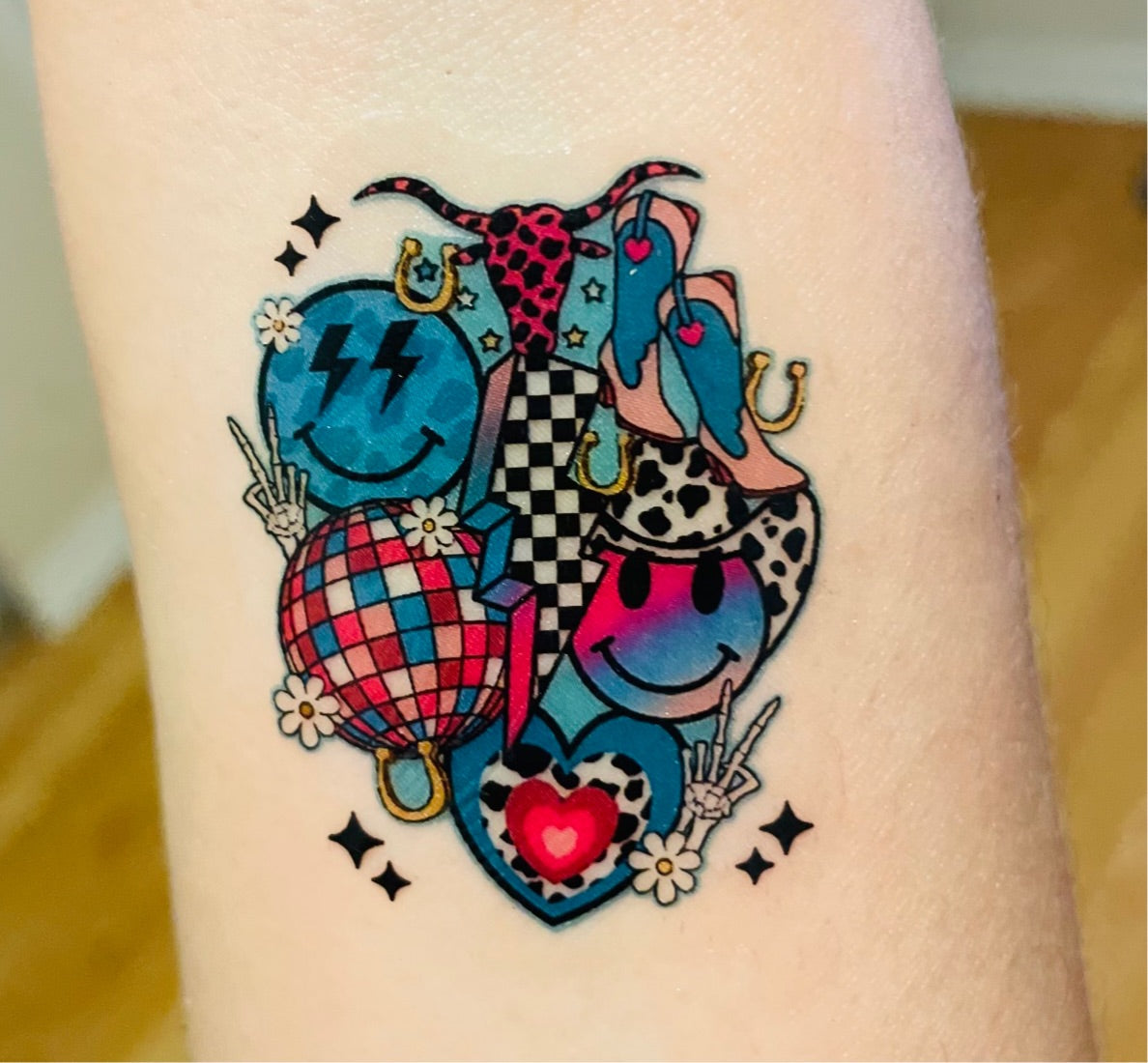 Western Glam Collage Temporary Tattoos