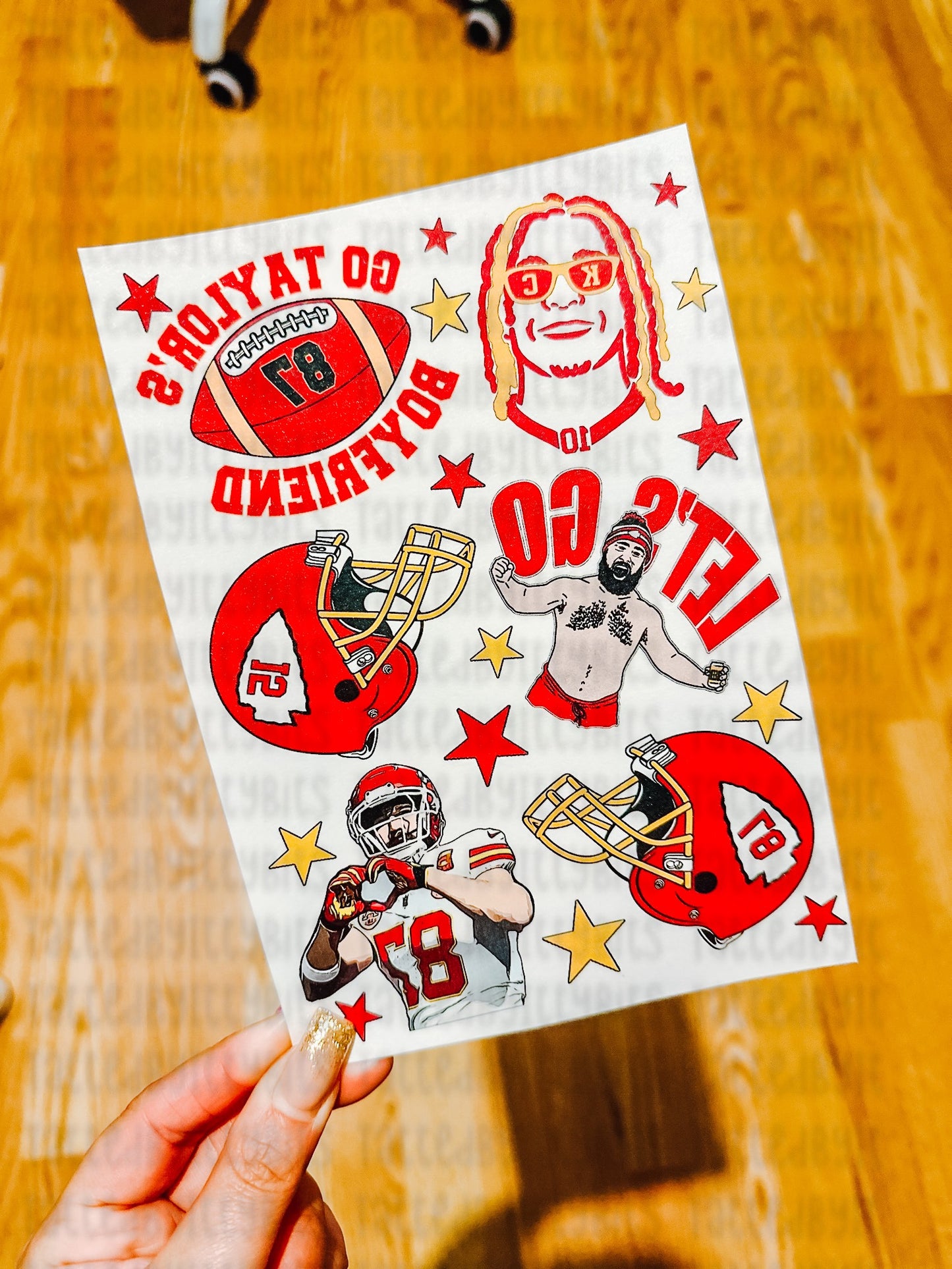 KC Football 5x7 Sheets - MOQ 10