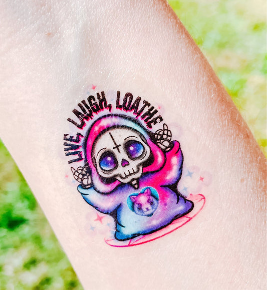 Live Laugh Loathe By Milkteef Designs Temporary Tattoos