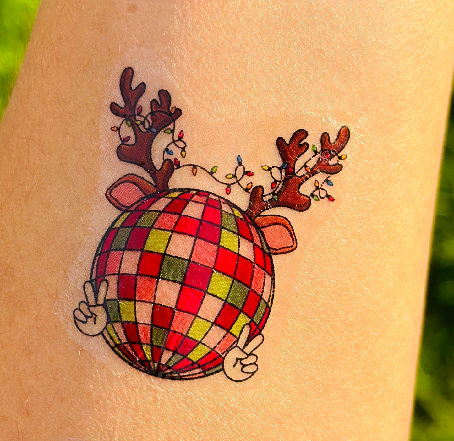 Disco Reindeer Temporary Tattoos