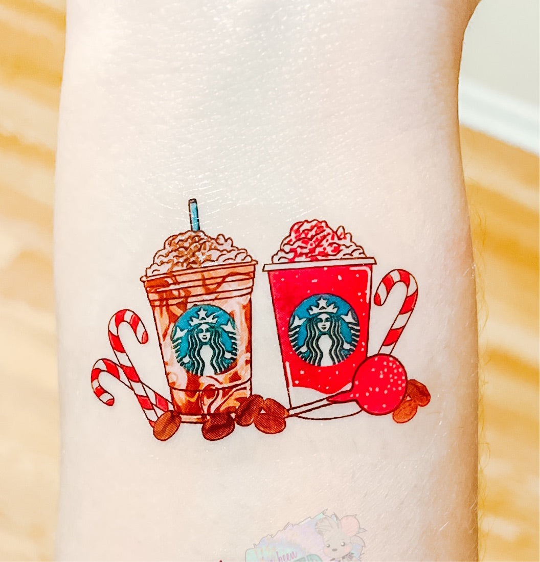 Holiday Frappe Temporary Tattoos