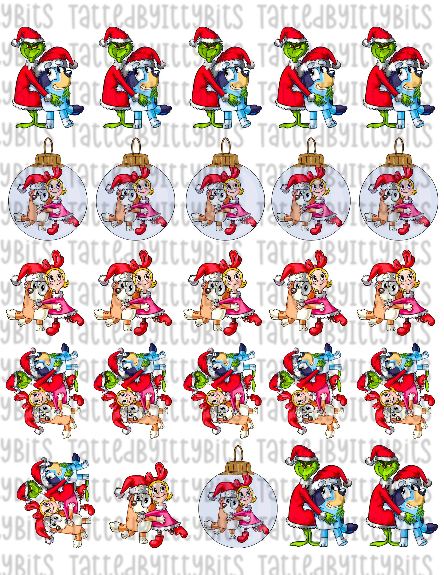 Blue Pup x Mean One Mix Temporary Tattoos