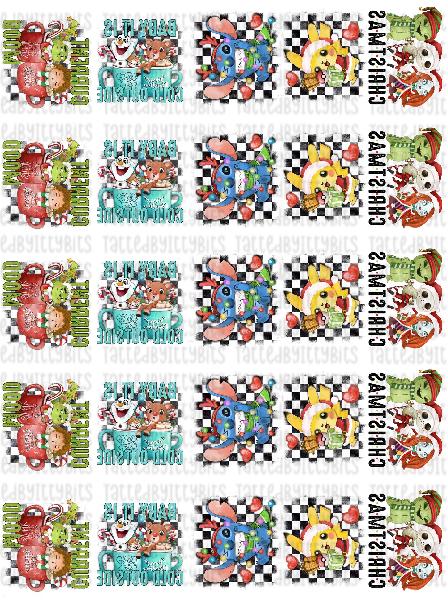 Merry Characters Mix Temporary Tattoos