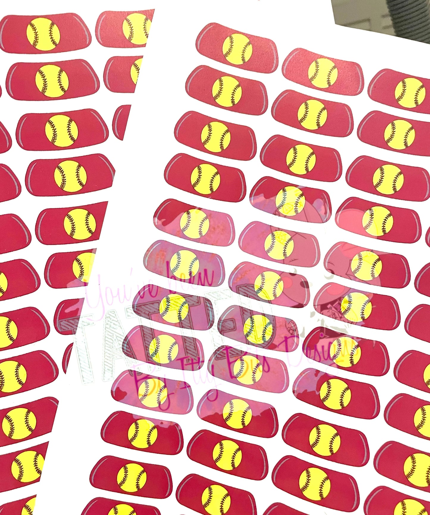 Red Softball Eyeblack Temporary Tattoos (Set of 24 Eyeblacks)