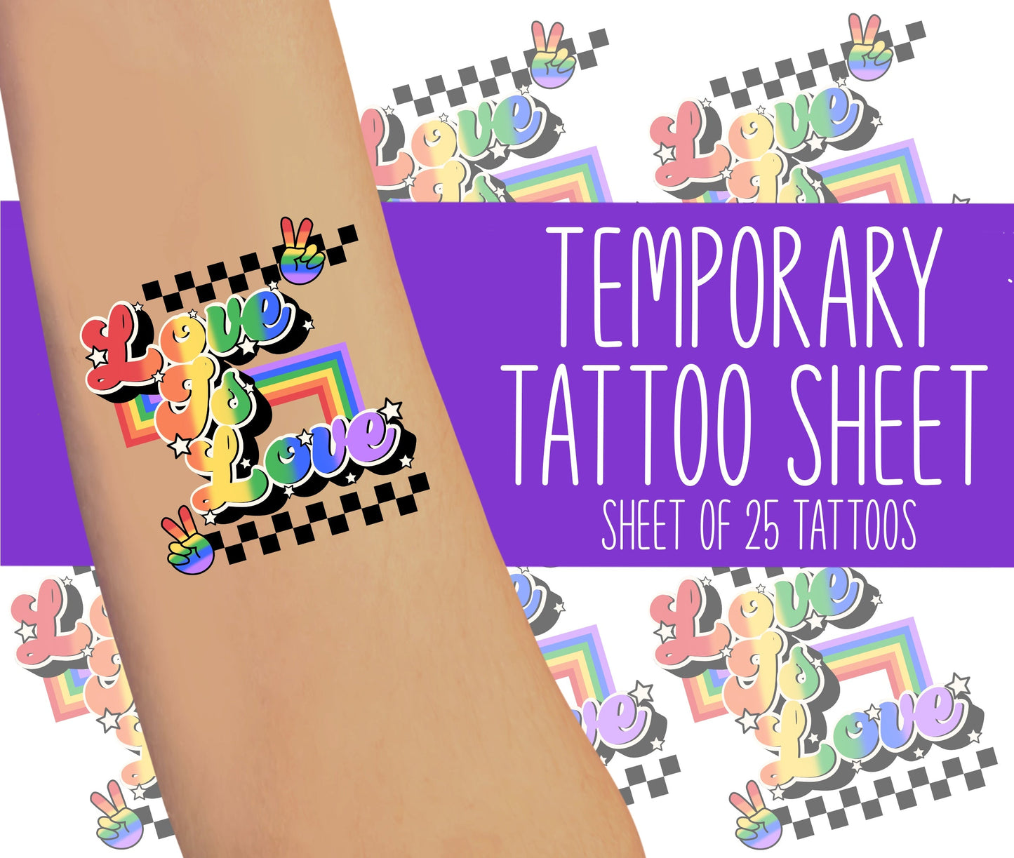 2023 Love Is Love Temporary Tattoos