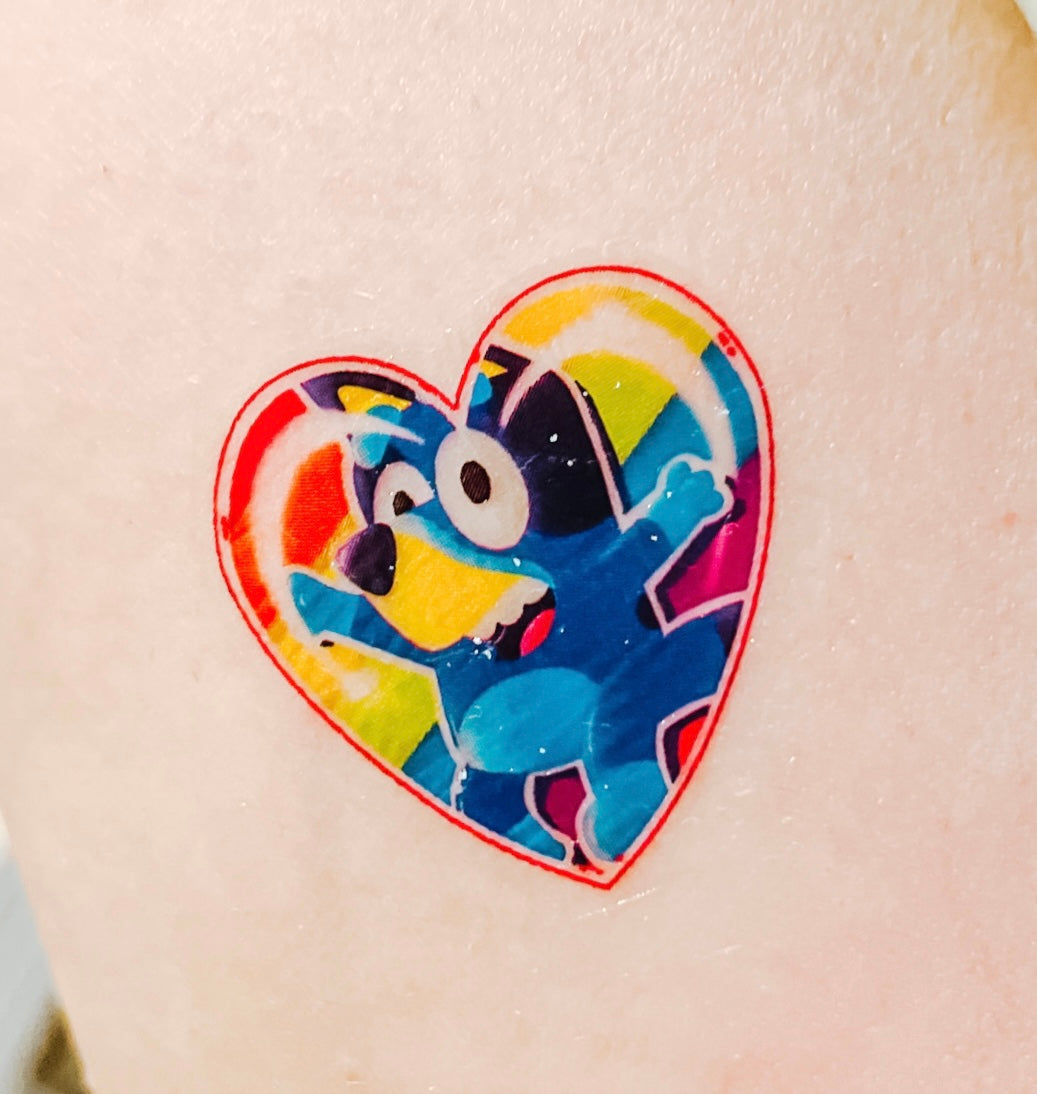 Rainbow Blue Pup By Artfully Aliyswan Temporary Tattoos
