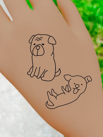 Dogs Line Art Temporary Tattoos
