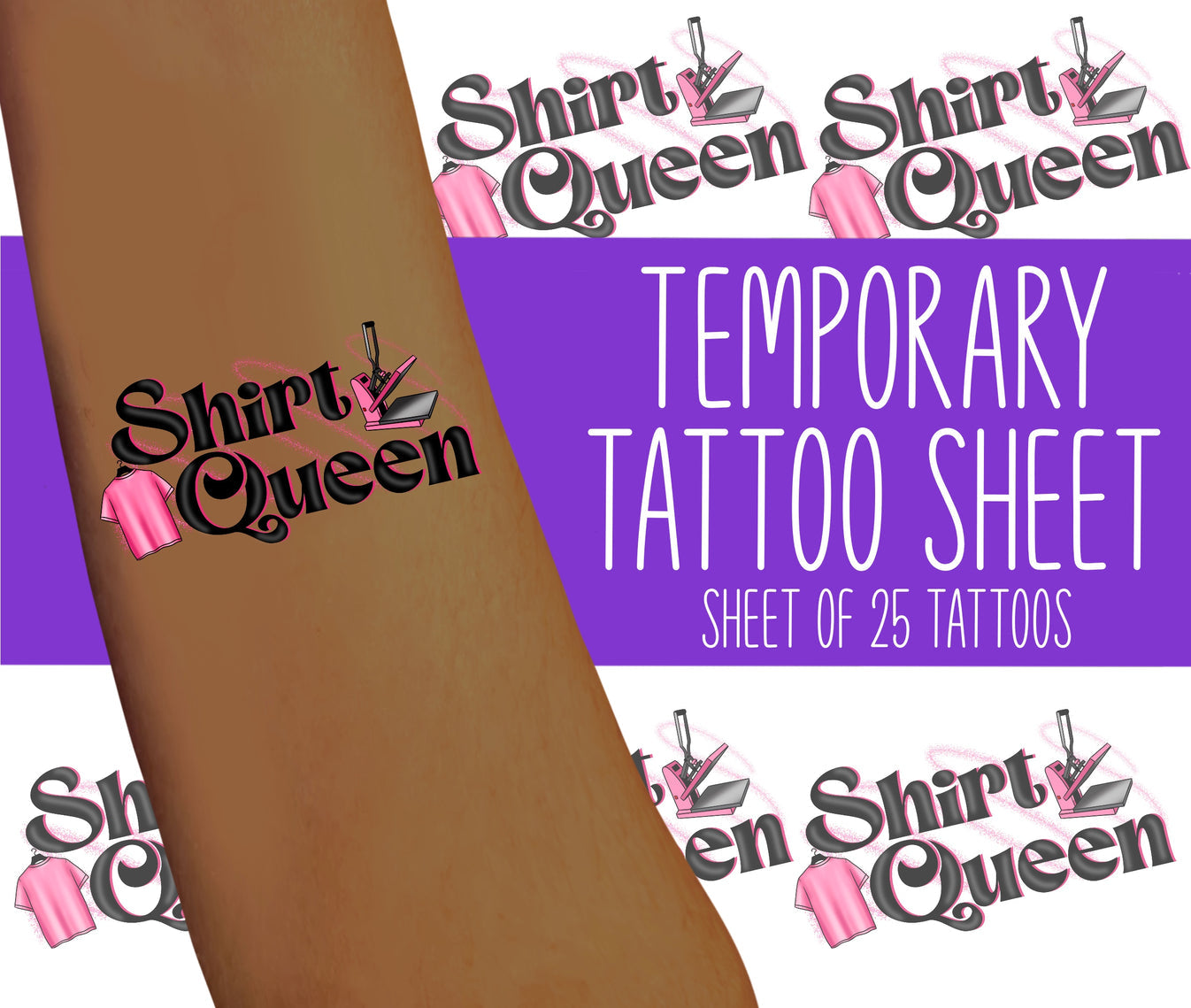 Shirt Queen Temporary Tattoos