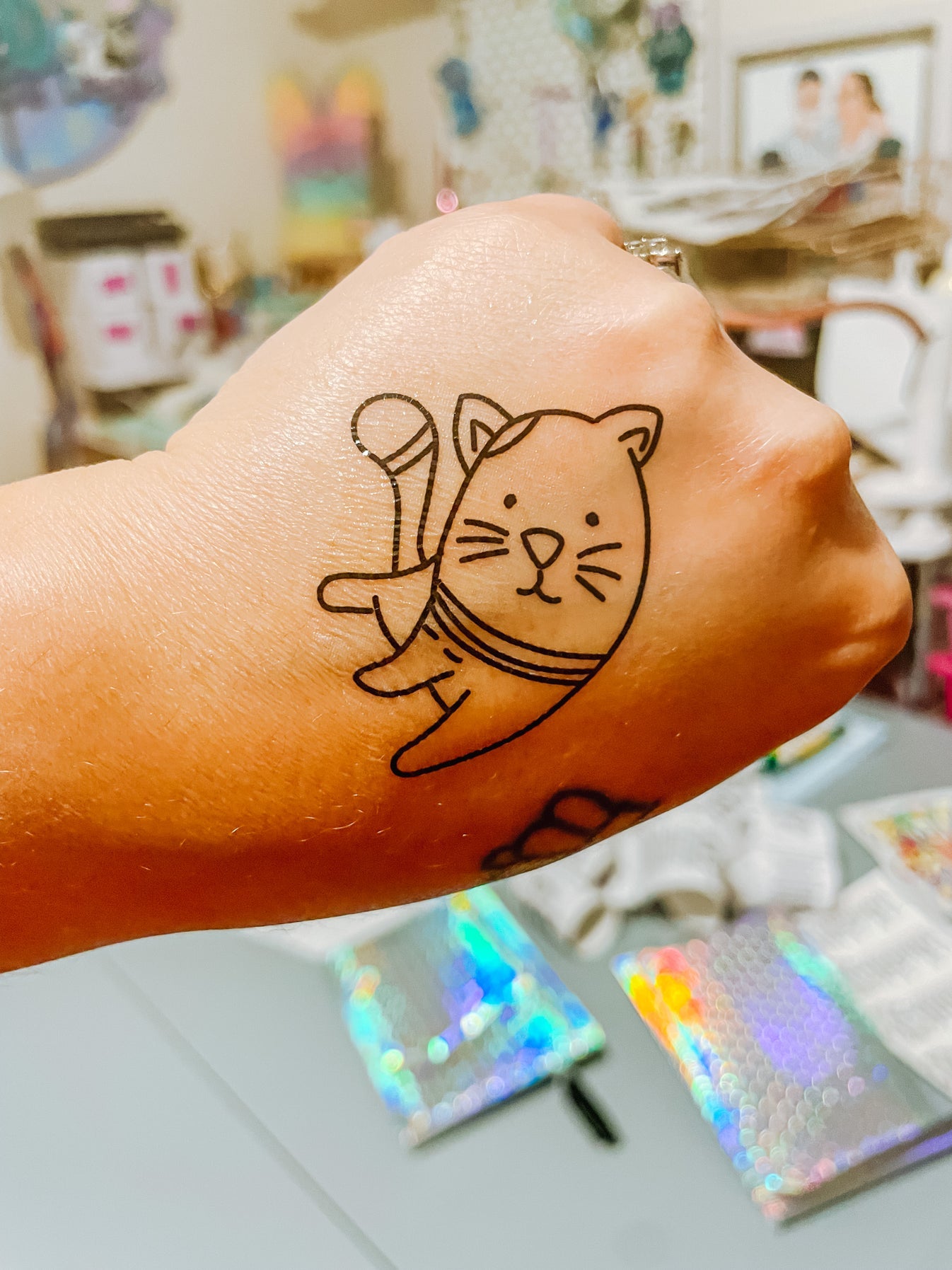 Kitties Line Art Temporary Tattoos