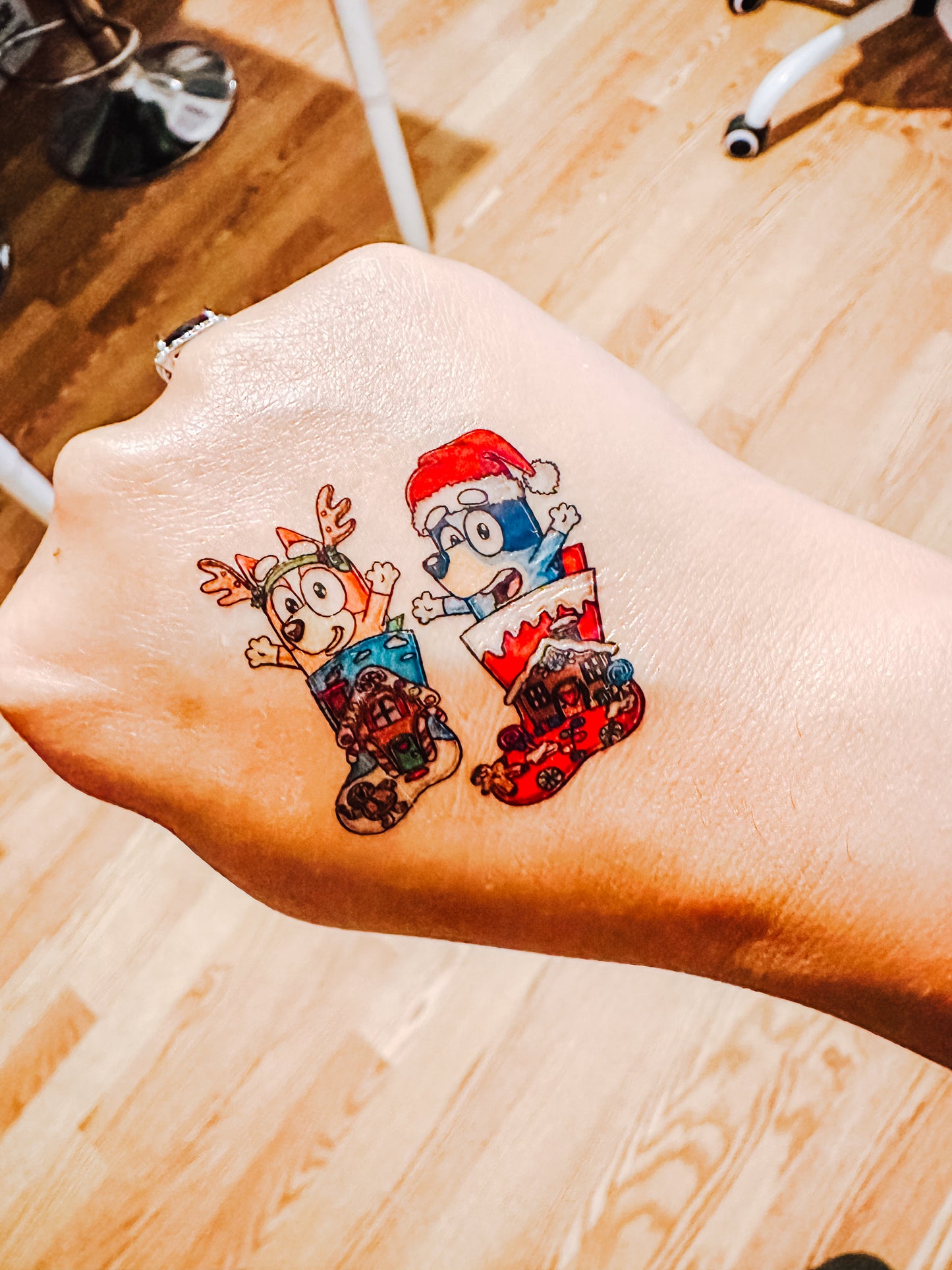 Merry Blue Pup Mix Temporary Tattoos