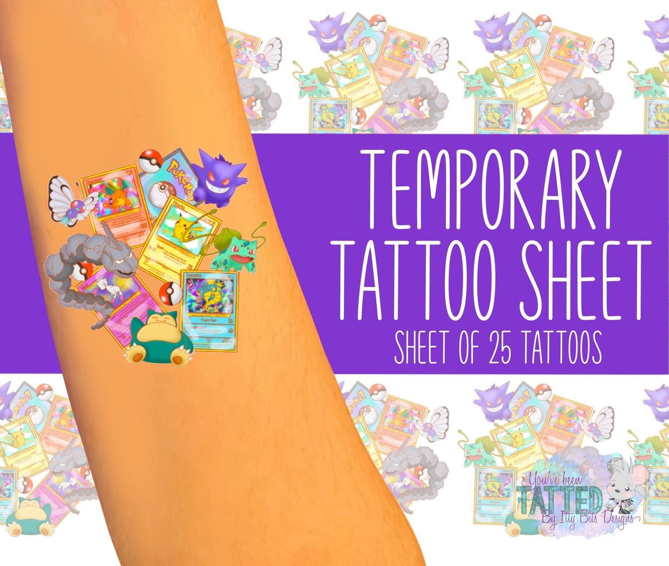 Gotta Catch ‘Em All By Pixelcass Temporary Tattoos