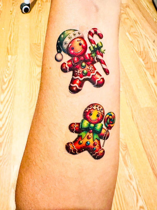 Gingerbread Christmas Temporary Tattoos