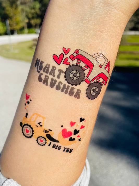 Valentine Trucks Temporary Tattoos