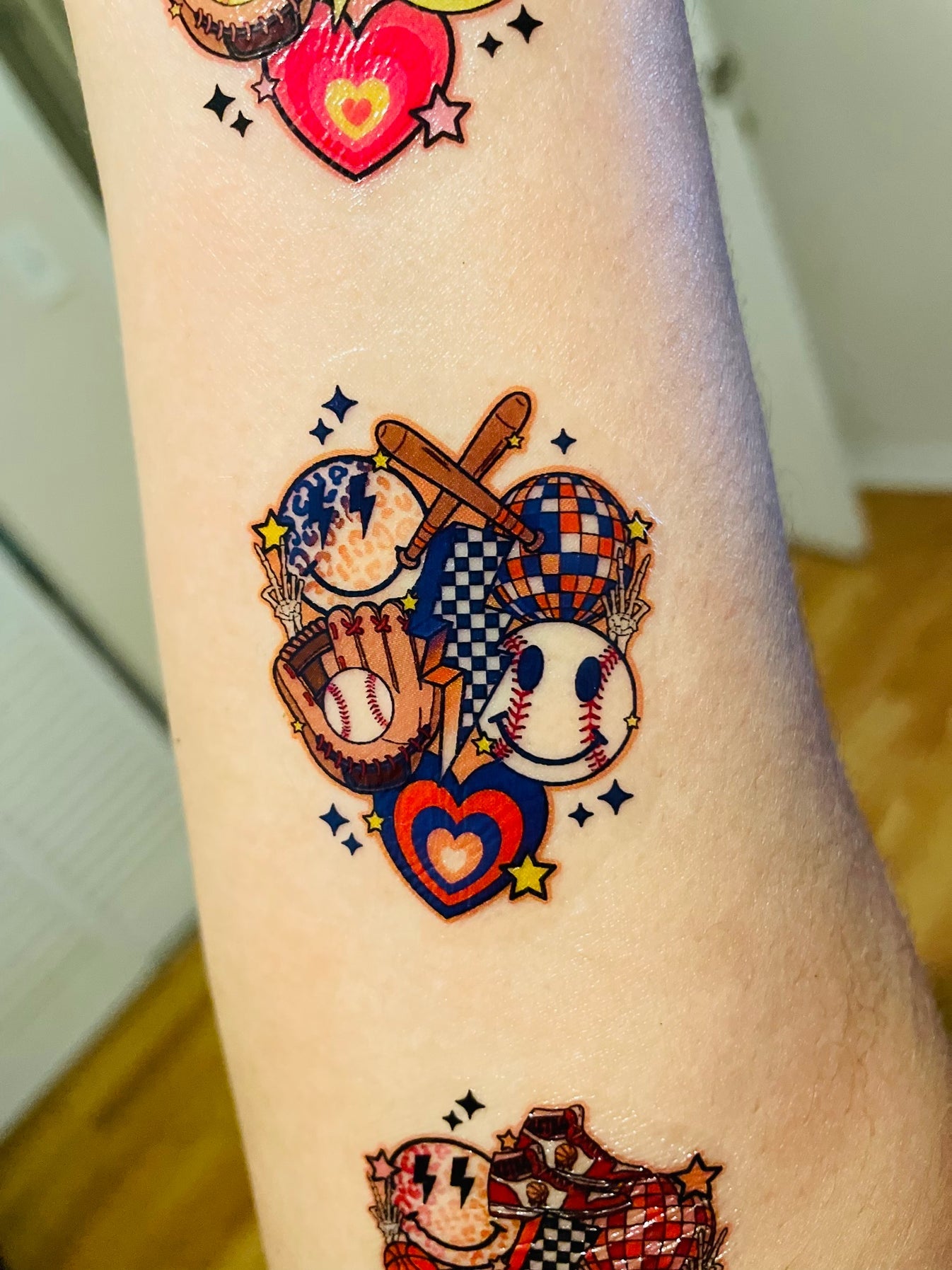 Baseball Collage Temporary Tattoos