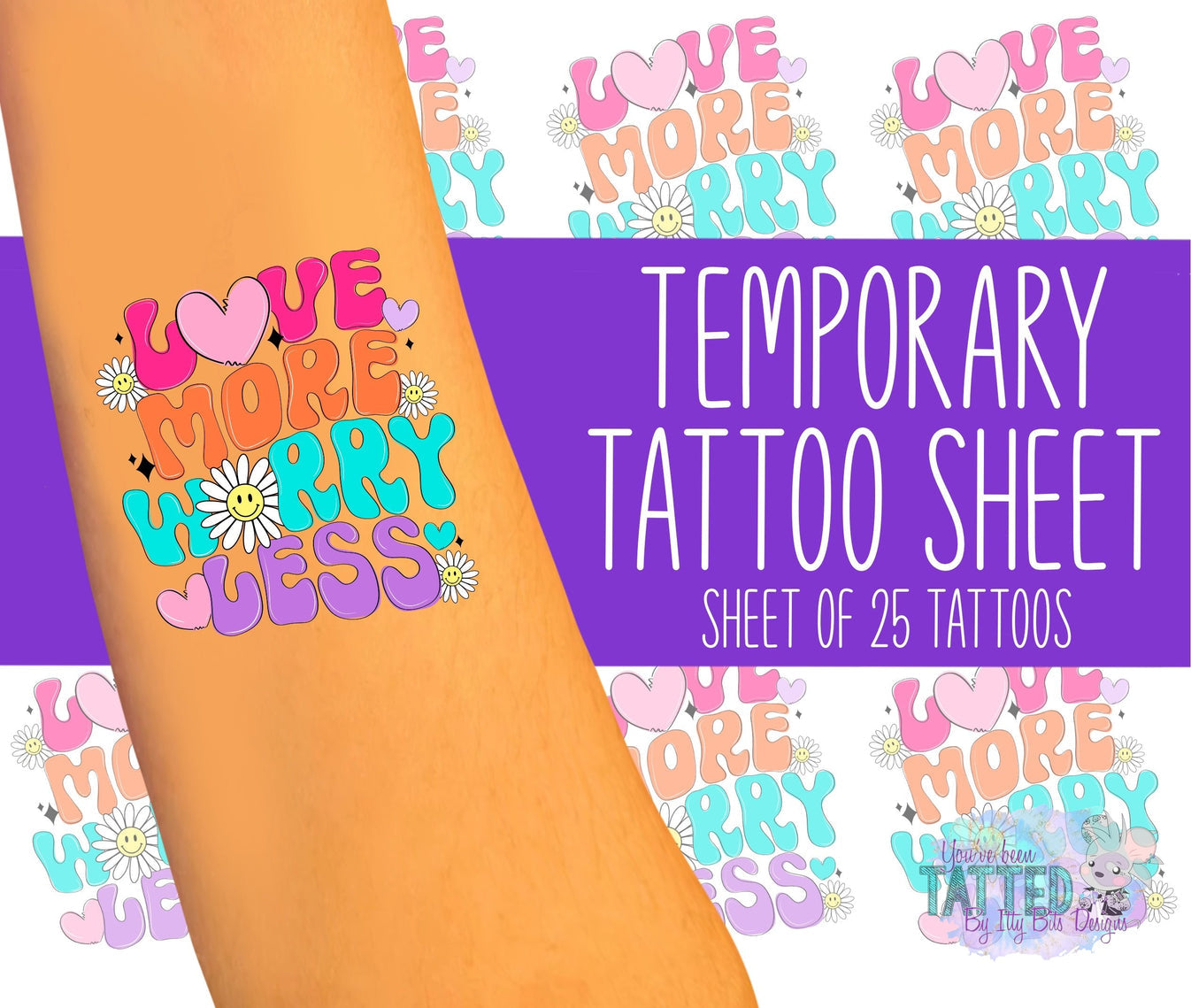 Love More By Bright Side Digitals Temporary Tattoos