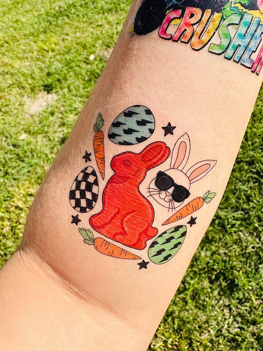 Retro Bunny Temporary Tattoos
