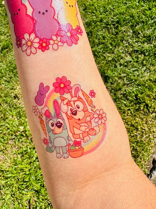 Bunny Dogs Temporary Tattoos