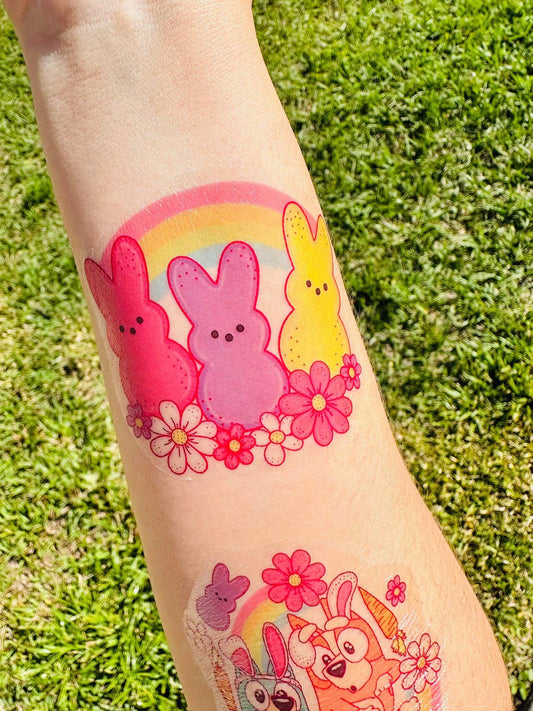 Pastel Bunnies Temporary Tattoos