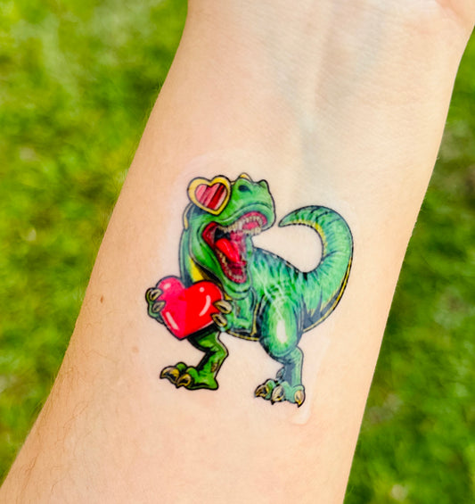 Valentine T-Rex Temporary Tattoos