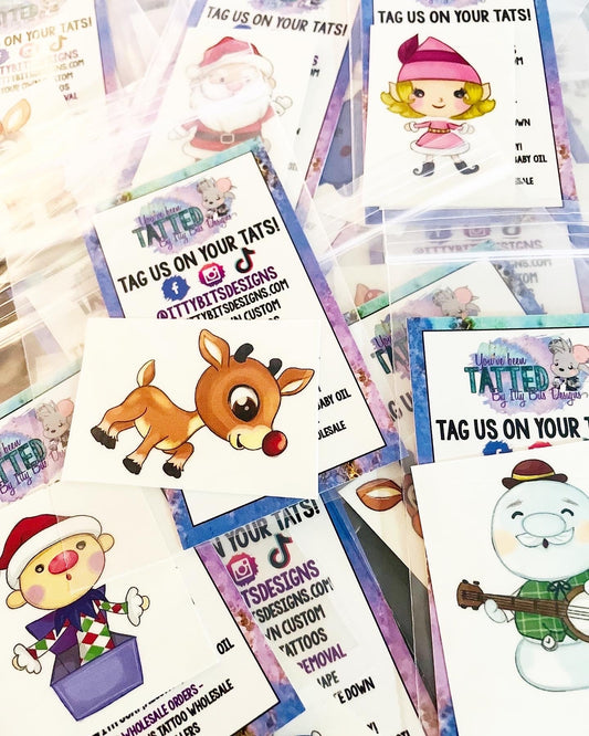 Rudolph & Friends Mix Temporary Tattoos