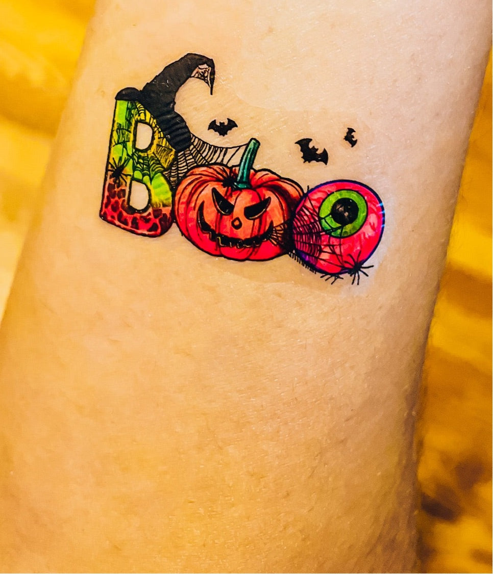 Halloween Boo Temporary Tattoos