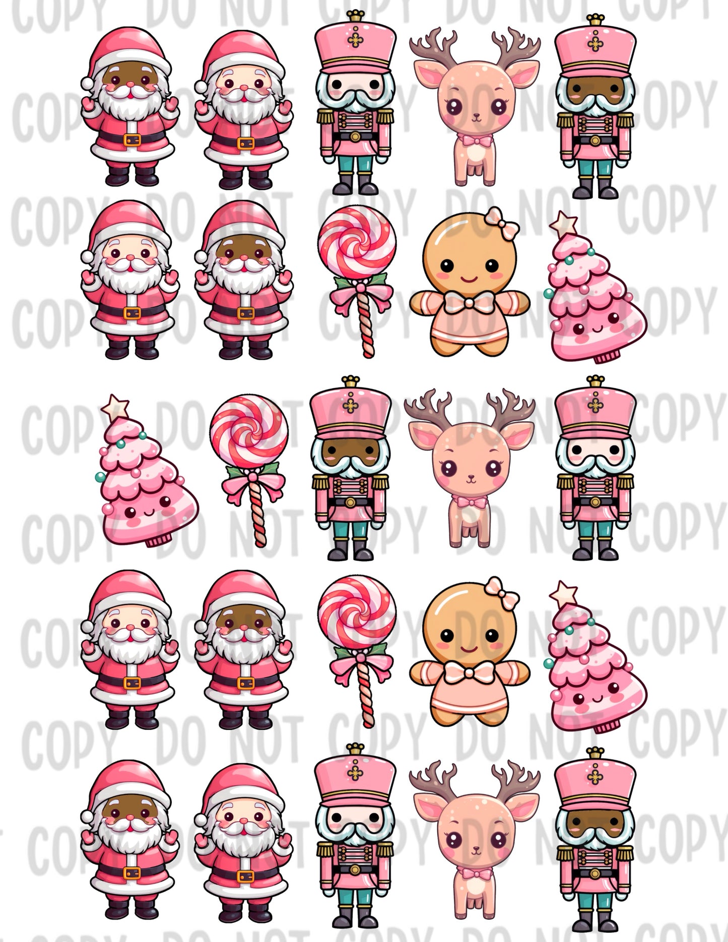 Pink Christmas Cuties Temporary Tattoos