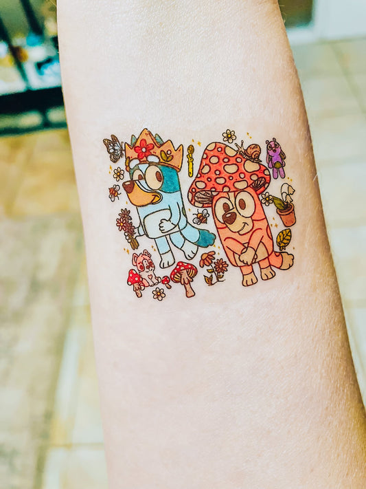 Cottagecore Pups By Pixelcass Temporary Tattoos
